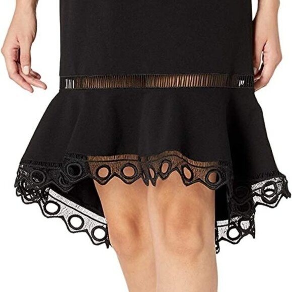 Nanette Nanette Lepore Sleeveless One Shoulder Knit Dress W/high-Low Flounce 4 - Picture 2 of 5